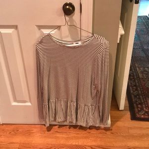 Black and white striped peplum long sleeve shirt!